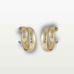 Modern gold statement earrings with C-curve design