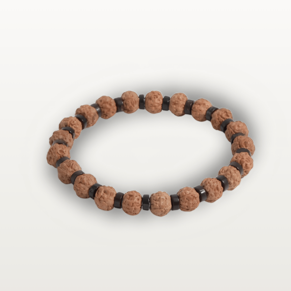 Men's Lava Stone Beaded Bracelet with rope chain