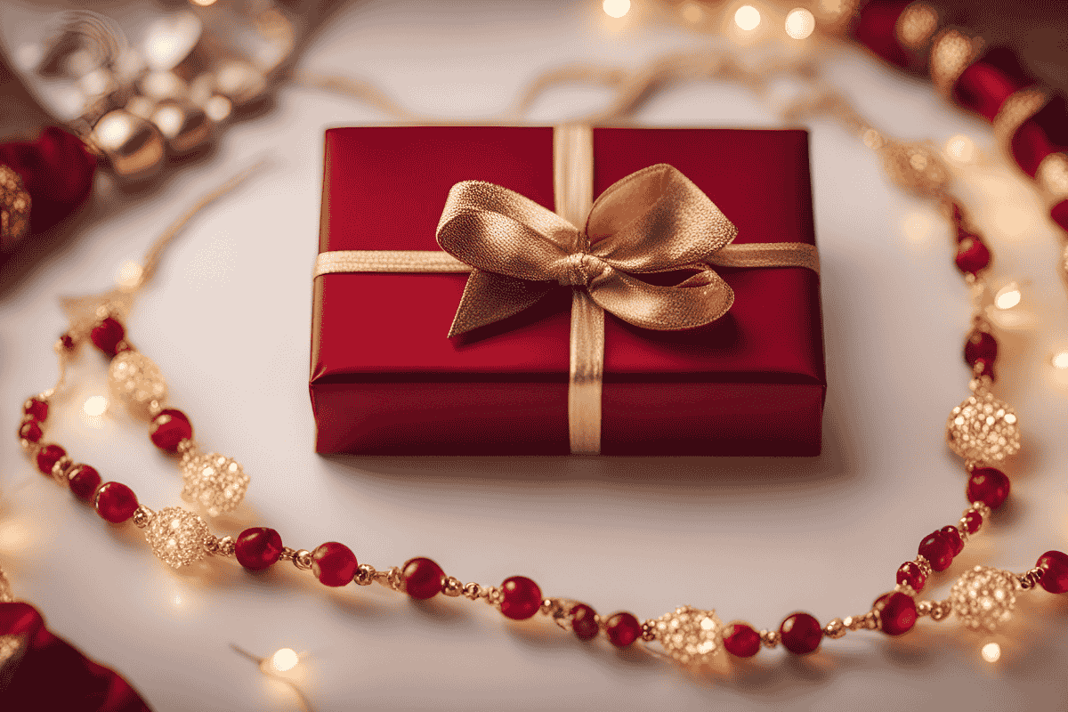 A beautifully wrapped gift box featuring sustainable jewelry gifts, perfect for eco-conscious celebrations and thoughtful presents.