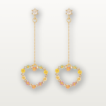 Floral oil color earrings set with vibrant artistic detailing