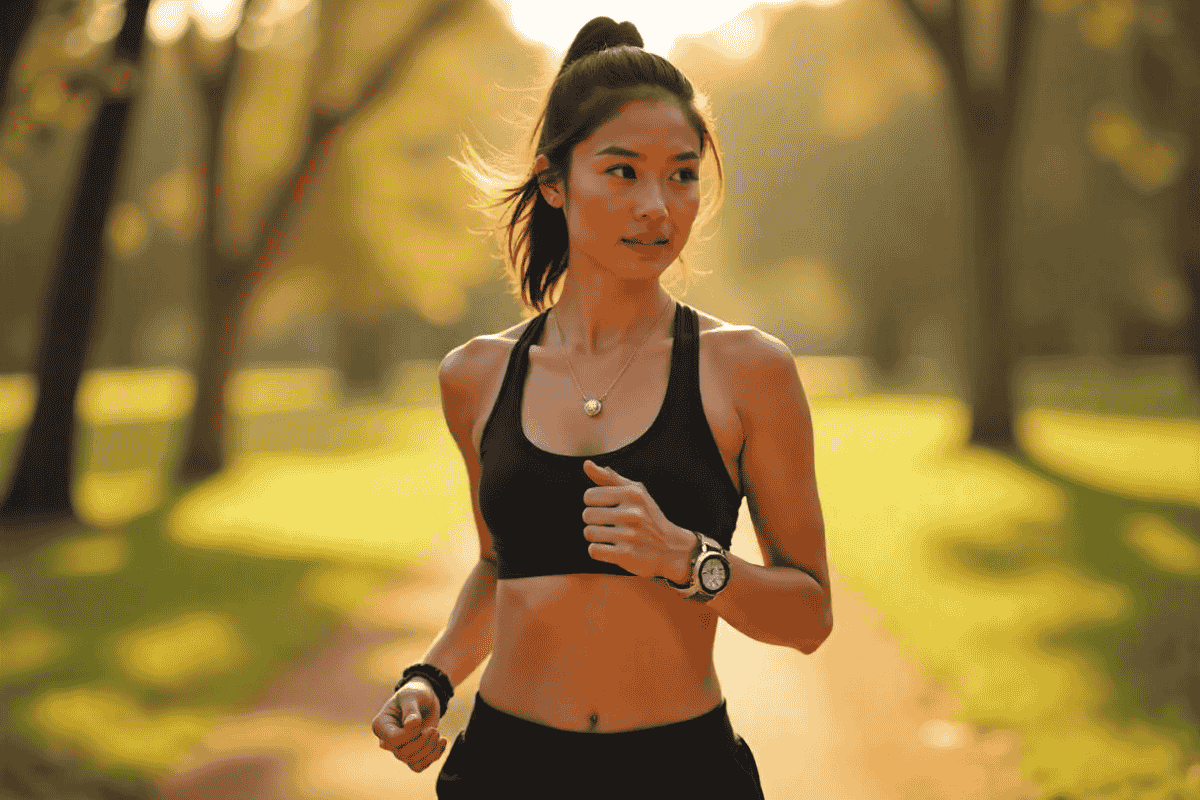 Active woman hiking wearing fashion jewelry – jewelry care tips for active lifestyle