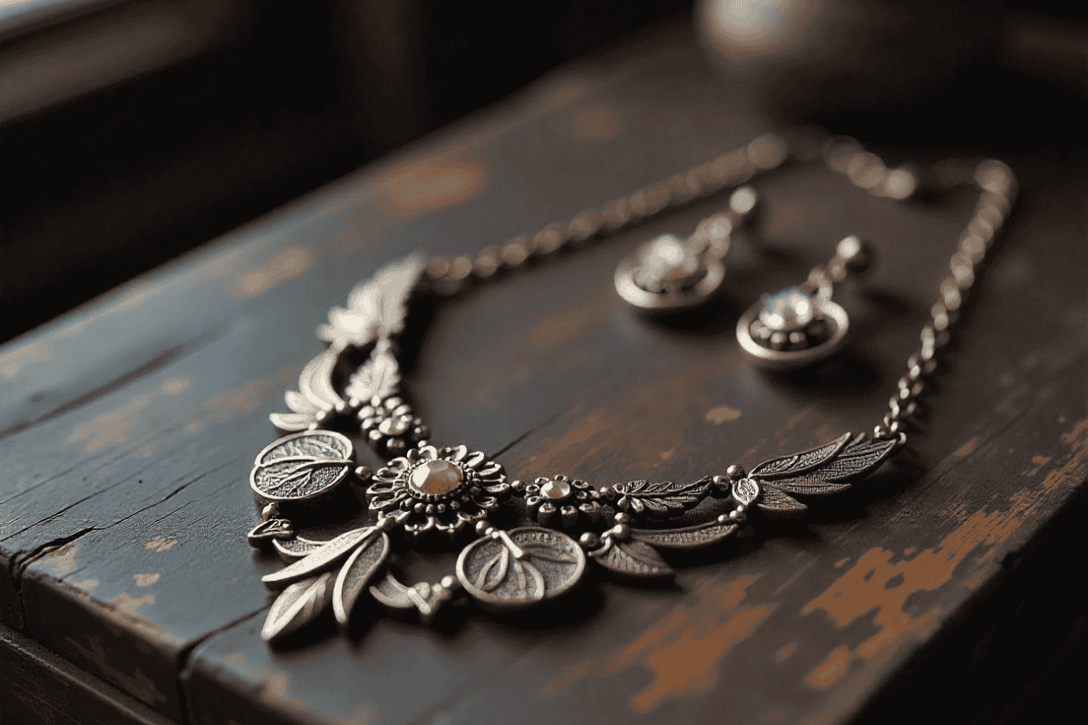 Vintage fashion jewelry from VeloriaBijoux featuring early 20th-century-inspired designs.