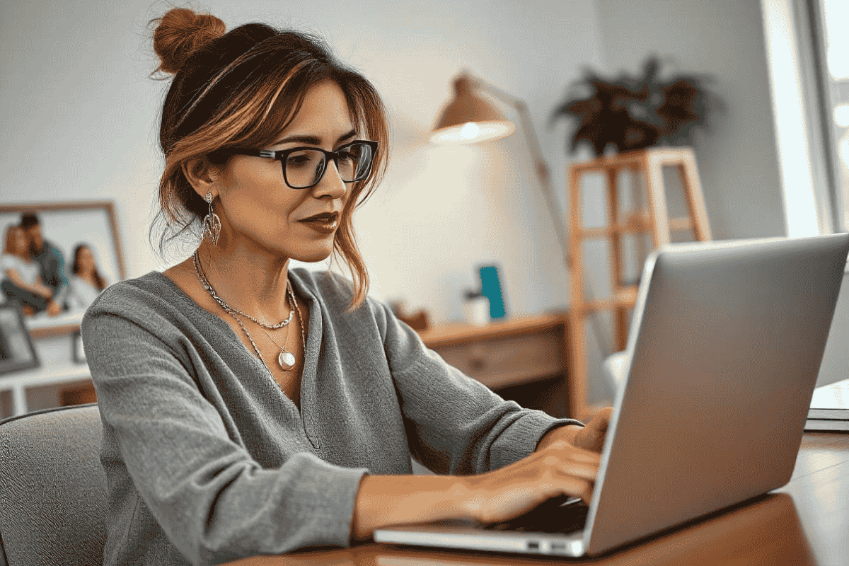 A modern mom wearing stylish and durable jewelry while multitasking with her children, exemplifying effortless elegance in a busy lifestyle.