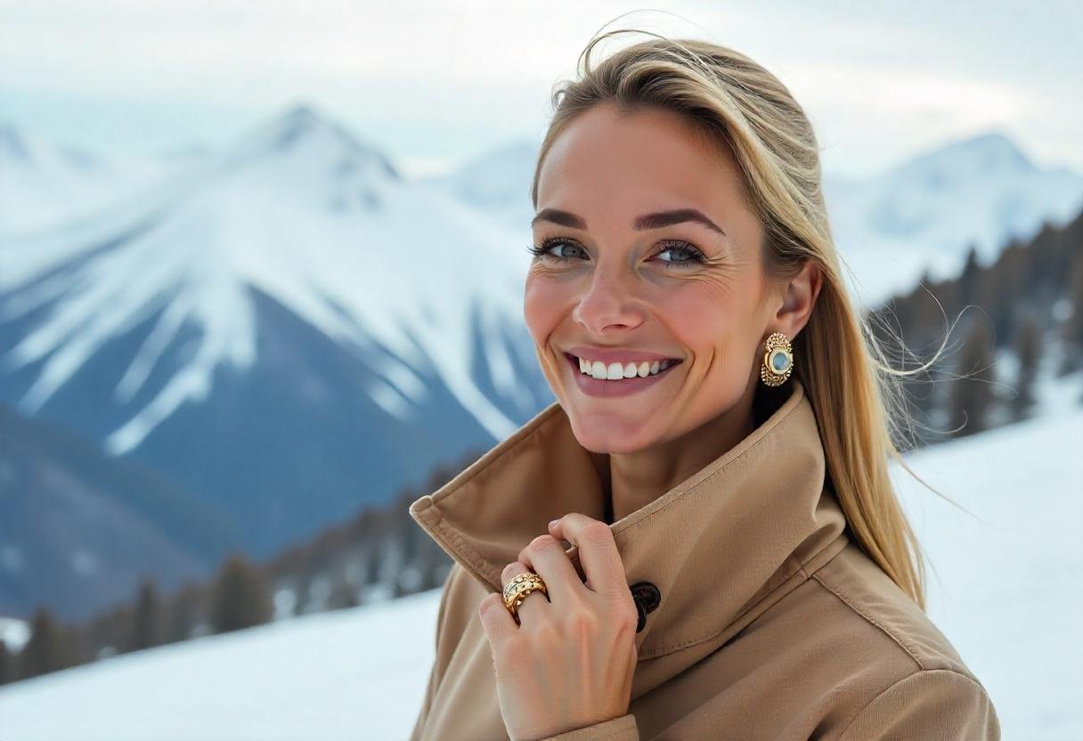 Recycled gold jewelry, eco-friendly and durable, perfect for winter adventurers