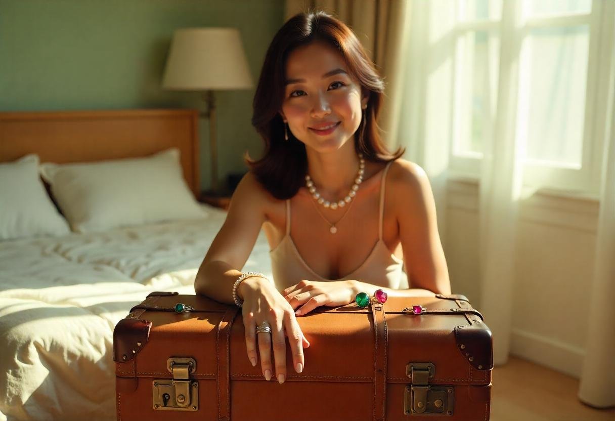 luxury jewelry care for travelers with rings and necklaces in a travel suitcase