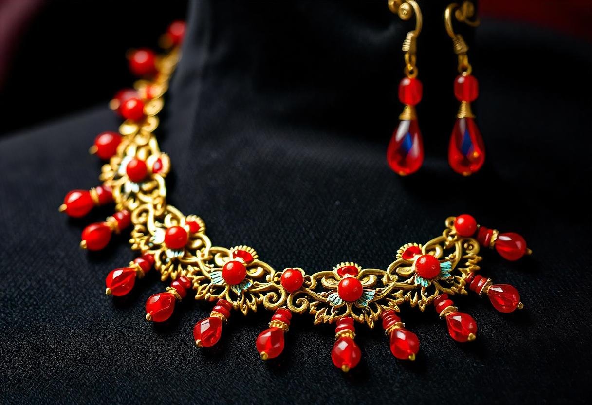 Flamenco-inspired jewelry capturing the bold colors and intricate designs of Spanish traditions.