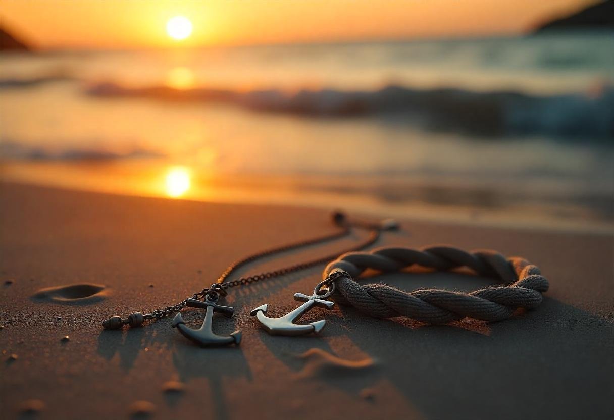 Nautical jewelry trends for coastal explorers featuring anchor necklaces and rope bracelets