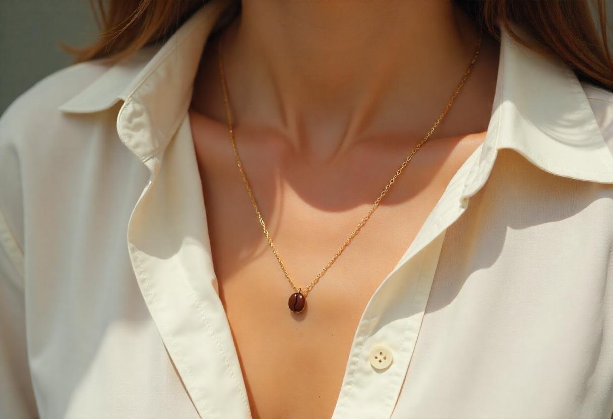 Jewelry gifts under $50, minimalist jewelry for coffee lovers, chic everyday jewelry.