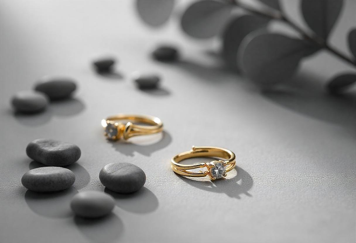 Jewelry pieces crafted from recycled gold showcasing sustainability and elegance.