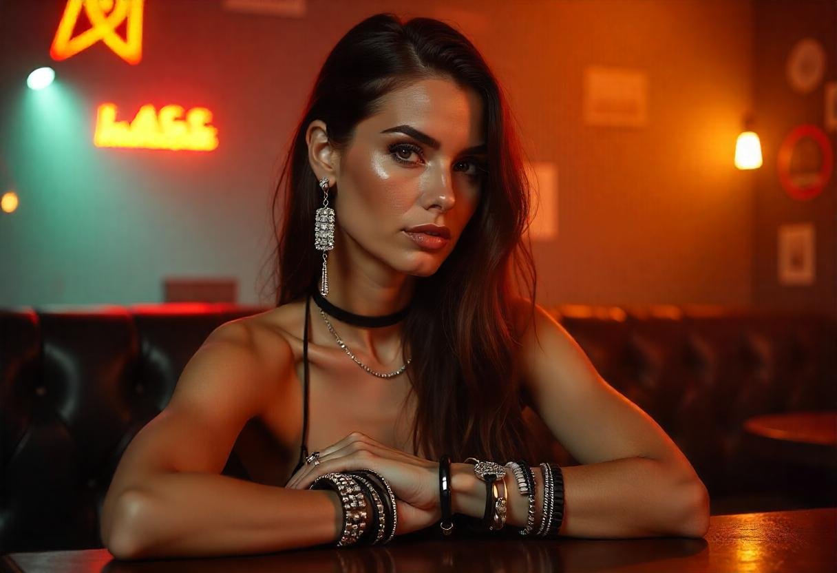 Bold jewelry pieces for 2024, including oversized earrings and chunky bracelets, perfect for a rock-and-roll lifestyle.