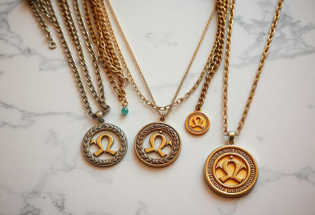 Layered Greek-inspired necklaces styled with modern outfits