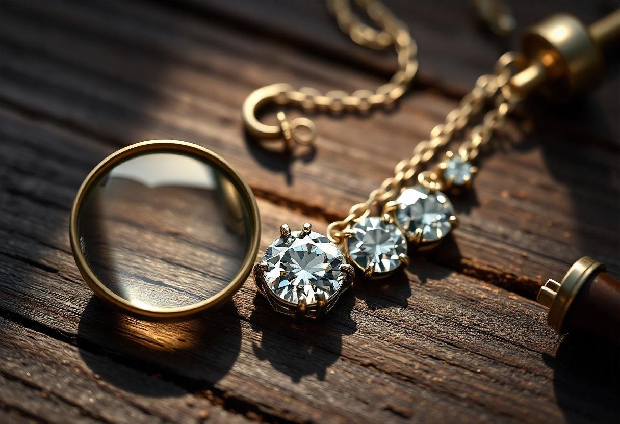 A stunning vintage-inspired necklace featuring lab-grown diamonds in a sustainable and elegant design.